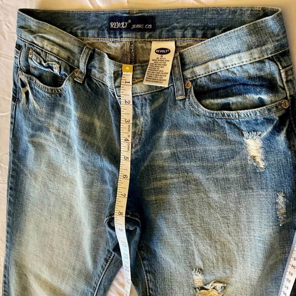 Revolt Jeans Co.Heavily Distressed Jeans sz 9 - Picture 4 of 8